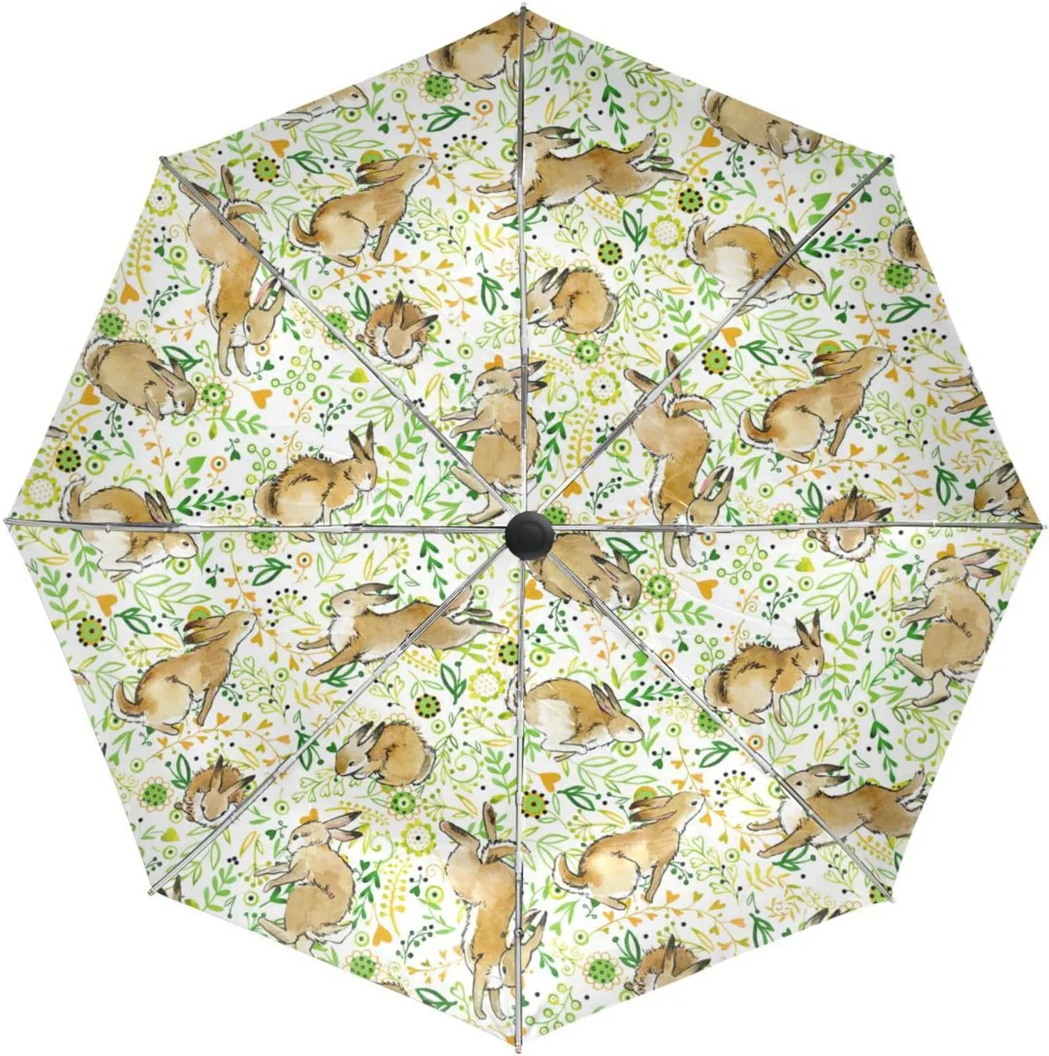 Poeticcity Automatic Folding UPF 50  Anti-UV Rain Umbrella, Auto Open/Close 3 Folds Sun Parasol Canopy Windproof Compact Travel Umbrella