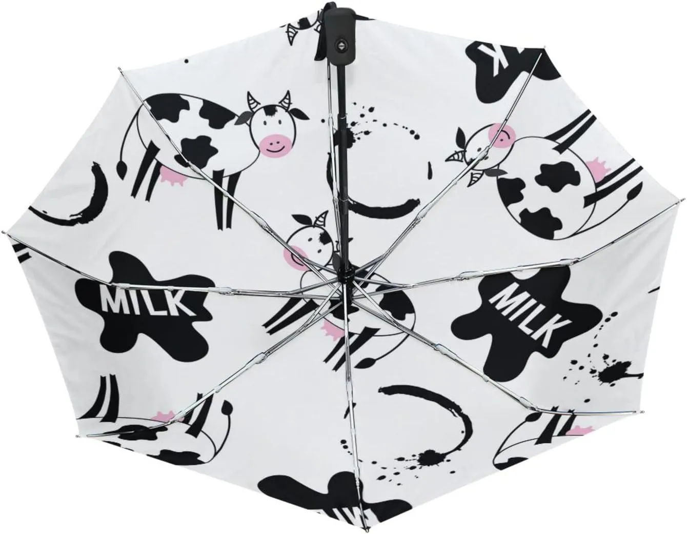 Poeticcity Automatic Folding UPF 50  Anti-UV Rain Umbrella, Auto Open/Close 3 Folds Sun Parasol Canopy Windproof Compact Travel Umbrella