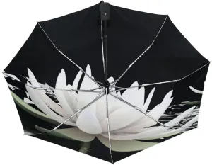 Poeticcity Automatic Folding UPF 50  Anti-UV Rain Umbrella, Auto Open/Close 3 Folds Sun Parasol Canopy Windproof Compact Travel Umbrella