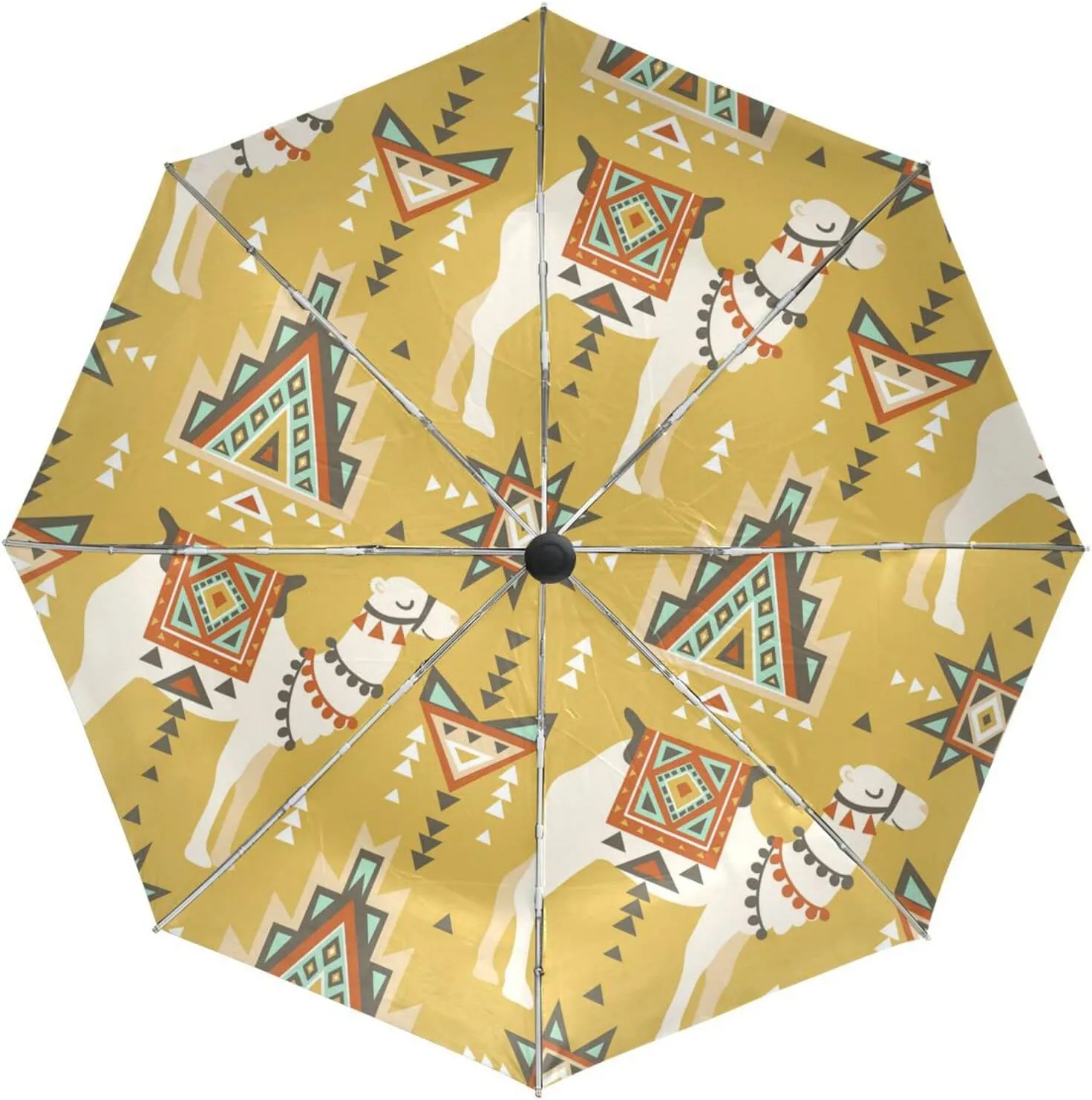 Poeticcity Automatic Folding UPF 50  Anti-UV Rain Umbrella, Auto Open/Close 3 Folds Sun Parasol Canopy Windproof Compact Travel Umbrella