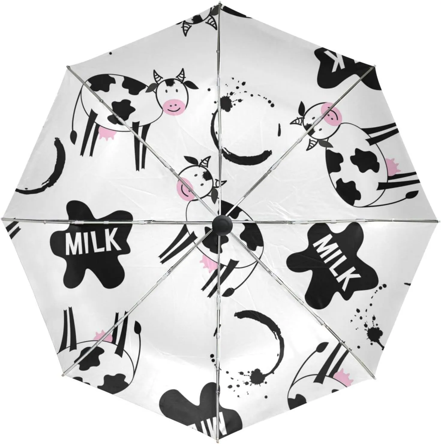 Poeticcity Automatic Folding UPF 50  Anti-UV Rain Umbrella, Auto Open/Close 3 Folds Sun Parasol Canopy Windproof Compact Travel Umbrella