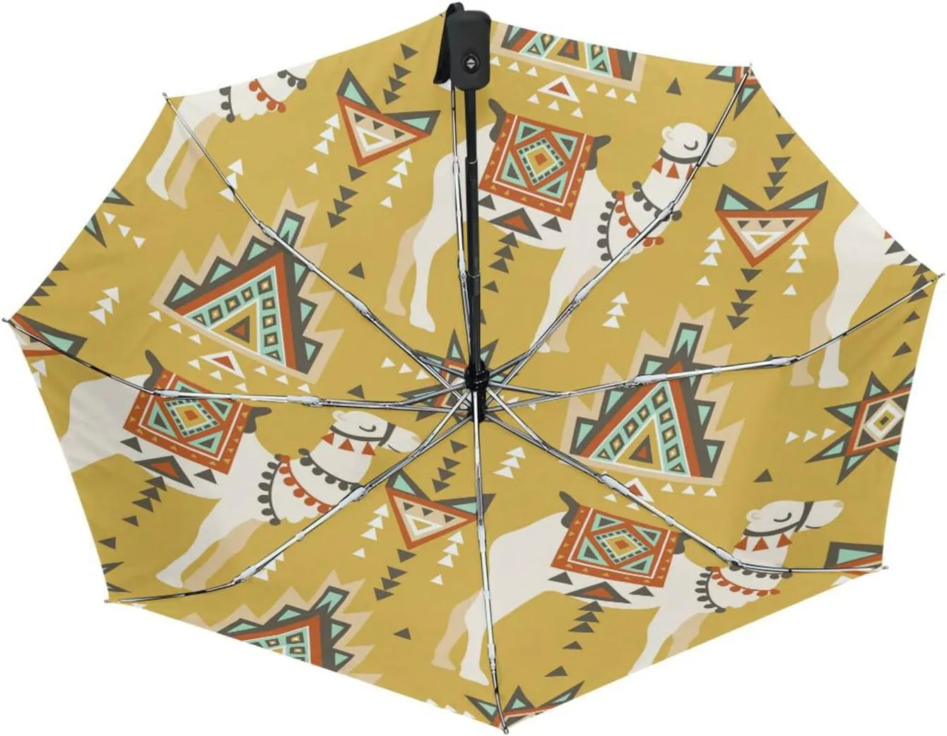 Poeticcity Automatic Folding UPF 50  Anti-UV Rain Umbrella, Auto Open/Close 3 Folds Sun Parasol Canopy Windproof Compact Travel Umbrella