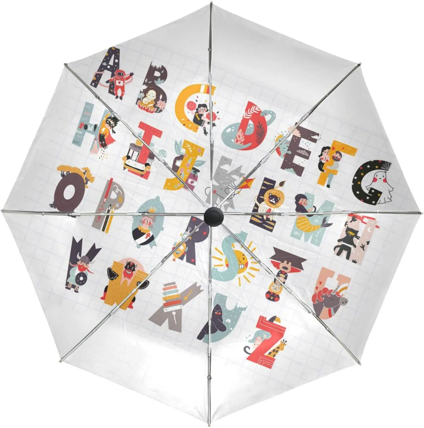 Poeticcity Automatic Folding UPF 50  Anti-UV Rain Umbrella, Auto Open/Close 3 Folds Sun Parasol Canopy Windproof Compact Travel Umbrella