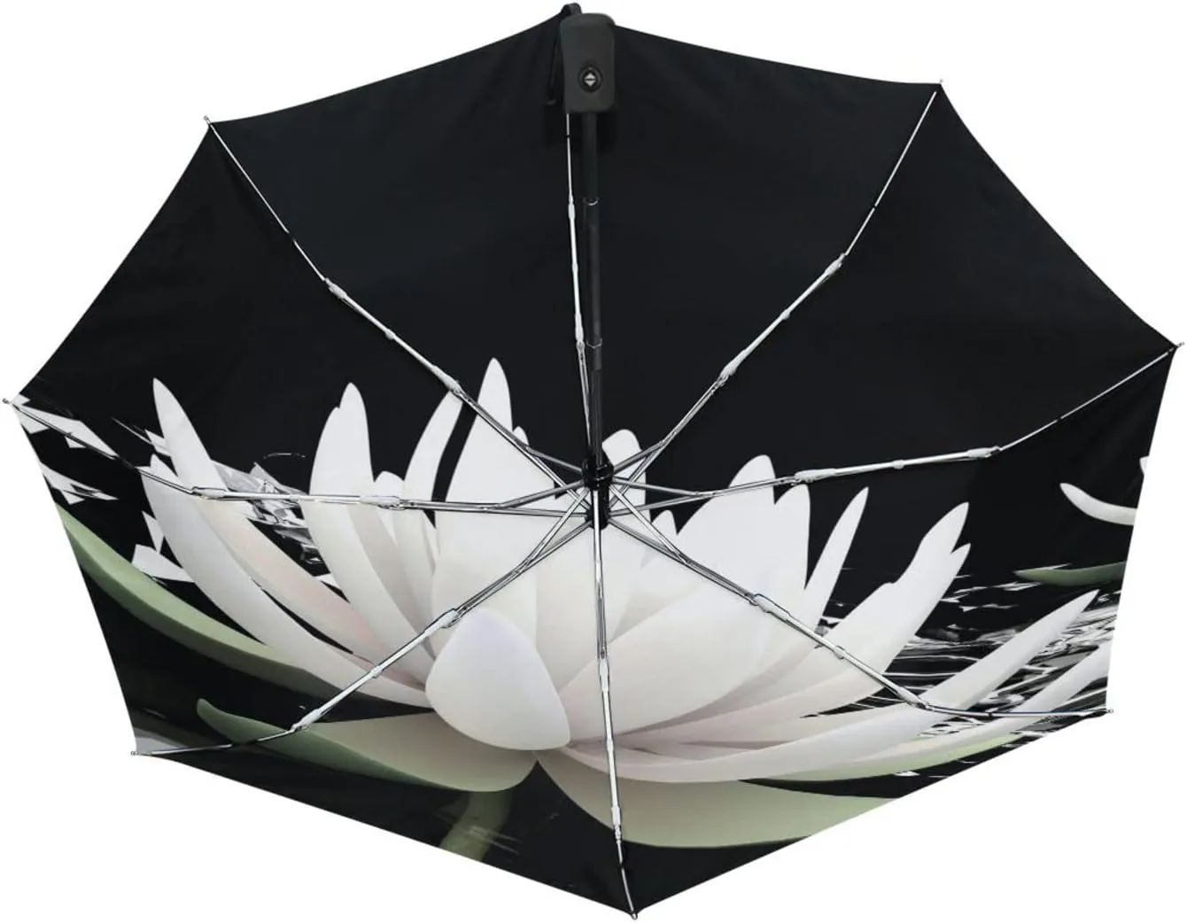 Poeticcity Automatic Folding UPF 50  Anti-UV Rain Umbrella, Auto Open/Close 3 Folds Sun Parasol Canopy Windproof Compact Travel Umbrella