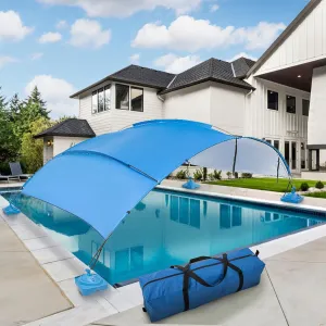 Pool Shade Canopy Beach Shade Canopy with UV Block & Waterproof Heavy Duty Awning Shade 11.48x 7.87ft Canopys with Sandbags Canopys for Swimming,Patio, Lawn,Yard