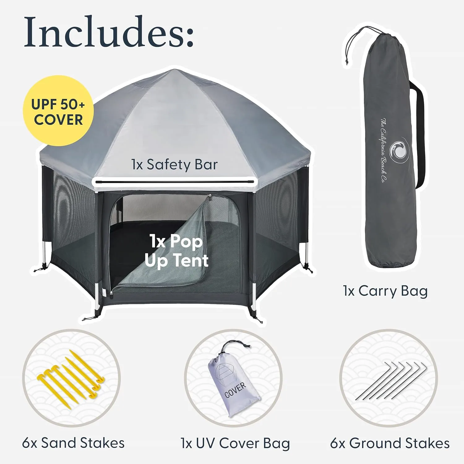 POP 'N GO PLAYPEN - Indoor & Outdoor Baby Playpen for Babies and Toddlers - Baby Beach Tent, Foldable, Portable W/Canopy, Travel Bag, & Mosquito Net - Pop Up Pack and Play Tent (Black)