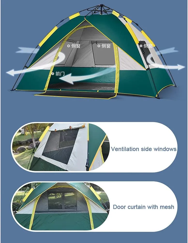 Pop Up Beach Tent Sun Shelter Portable Lightweight Instant Tent Pop Up Tent for 2 to 3 Person Automatic Opening Hydraulic Tent for Family Trip, Hiking, Picnic And Party