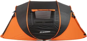 Pop-Up Camping Tent for 5-8 People, Quick Setup, Water Resistant, Black and Orange