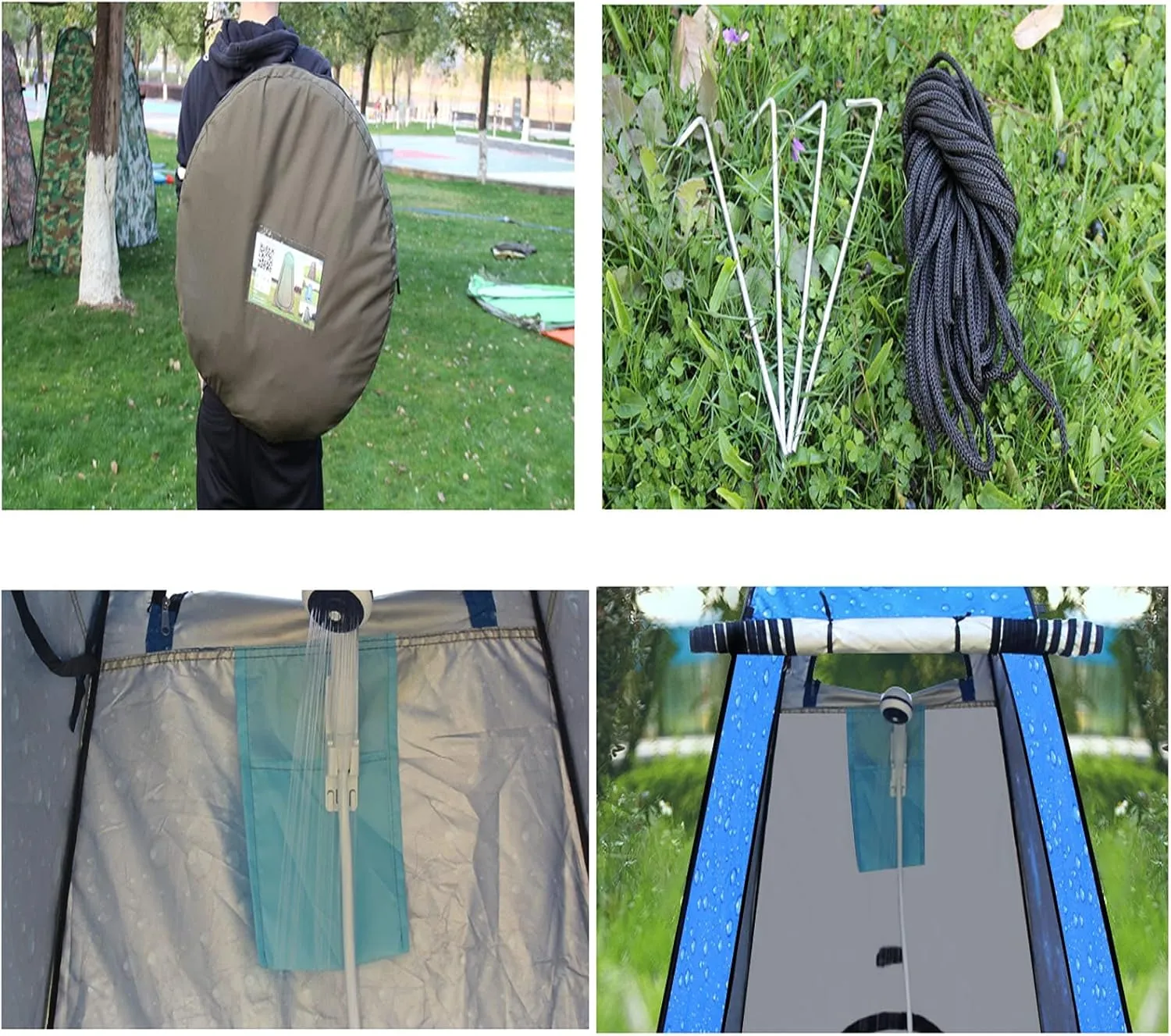 Pop Up Privacy Tent Instant Portable Outdoor Shower Tent Camp Toilet Changing Room Rain Shelter with Window for Camping and Beach Easy Set Up Foldable with Carry Bag Lightweight and Sturdy (A 120cm)