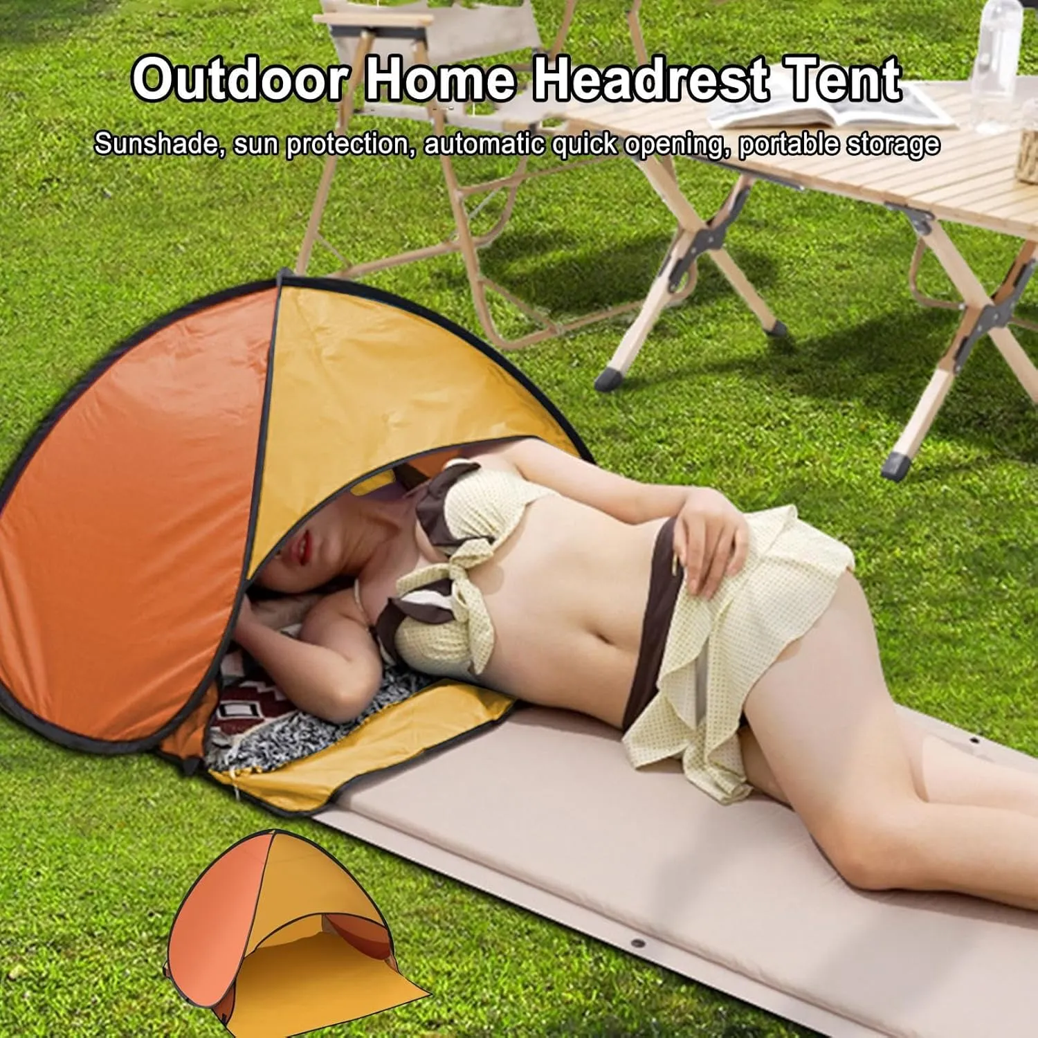Pop-Up Shade Tent – Mini UV Sun Shelter with Mobile Phone Holder | Automatic Canopy, Windproof Beach Tent, Compact Outdoor Shade for Camping, Picnic, Hiking, Fishing, Lawn, Travel & Backyard