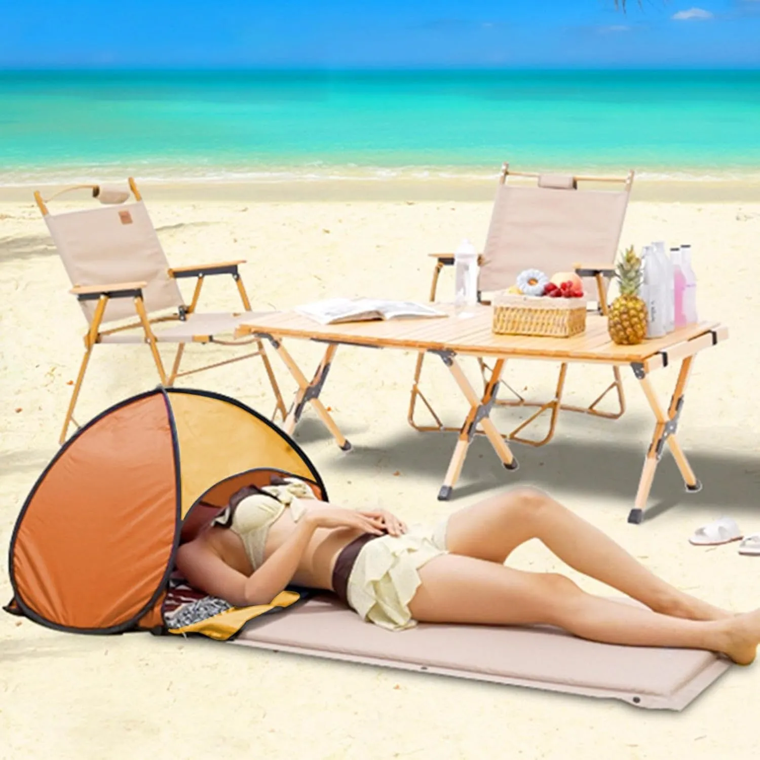Pop-Up Shade Tent – Mini UV Sun Shelter with Mobile Phone Holder | Automatic Canopy, Windproof Beach Tent, Compact Outdoor Shade for Camping, Picnic, Hiking, Fishing, Lawn, Travel & Backyard