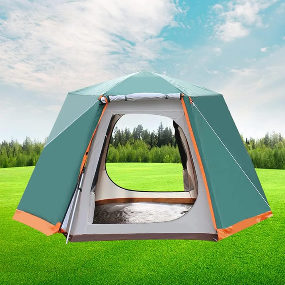Pop Up Tent 3-8 Person Beach Tent Sun Shelter Outdoor Camping Family Tent Instant Tent Easy Set Up for Outdoor Hiking Fishing (Brown 5) (Green 3)