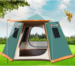 Pop Up Tent 3-8 Person Beach Tent Sun Shelter Outdoor Camping Family Tent Instant Tent Easy Set Up for Outdoor Hiking Fishing (Brown 5) (Green 3)