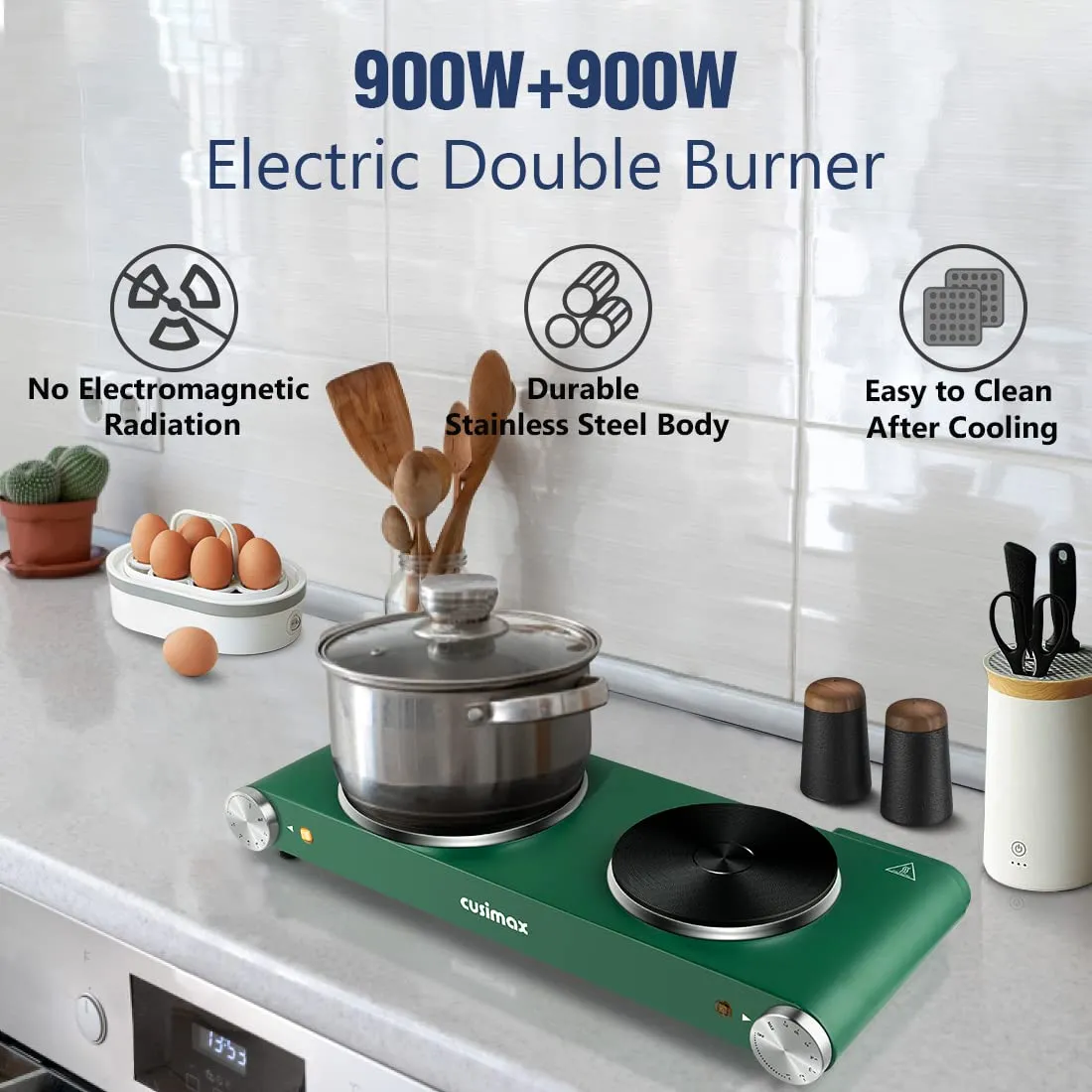Portable 2-Burner Electric Hot Plate Cooktop