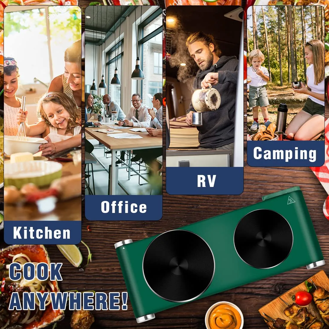 Portable 2-Burner Electric Hot Plate Cooktop