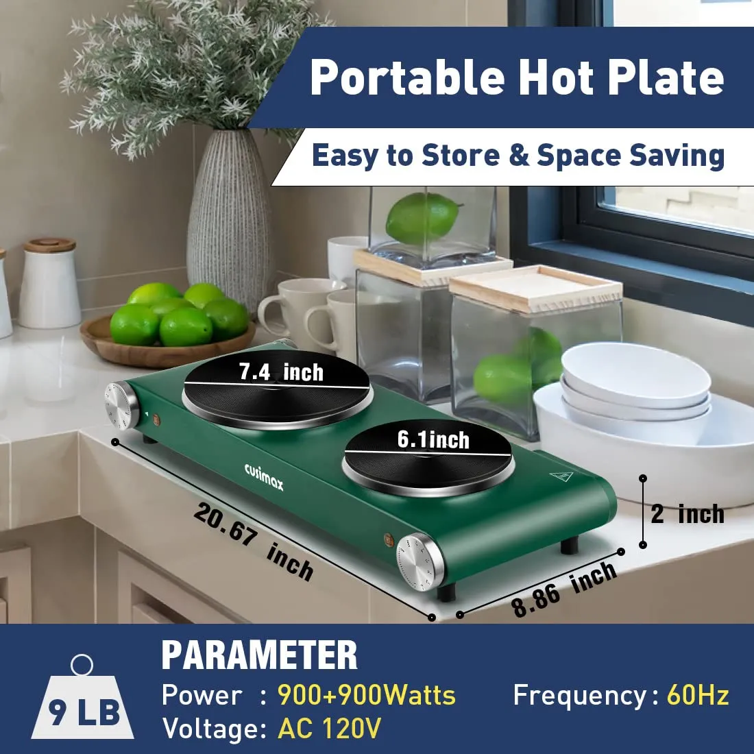 Portable 2-Burner Electric Hot Plate Cooktop