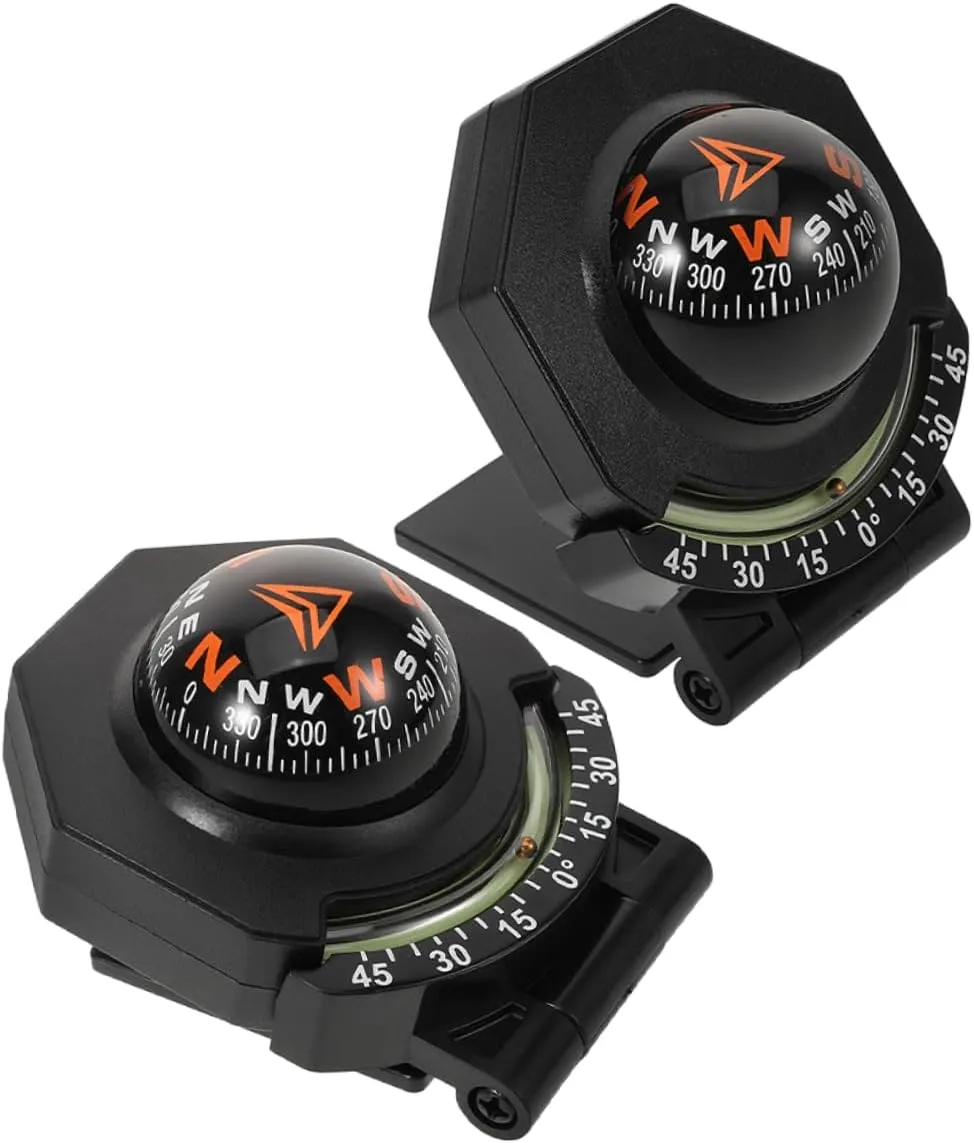 Portable Auto Compass Dashboard Mount Car Navigation Compass with Inclinometer for Safe Travel