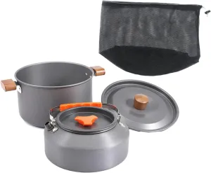 Portable Cooking Set for Camping with Lid and Stockpot for Outdoor Use