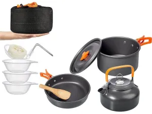 Portable Orange 10Pcs Outdoor Camping of for Set Hiking Camping Picnic Efficient customer service Positive feedback Cookware