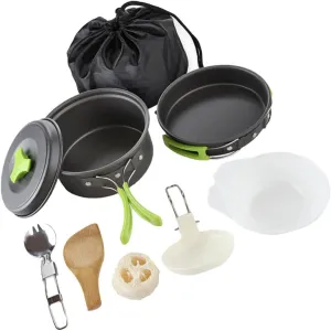 Portable Outdoor Cookware Set Aluminum Oxide Camping Cookware Bowl and Utensils Perfect for Camping Hiking and Picnics