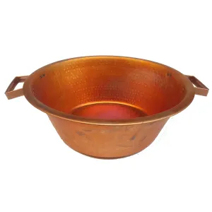 Portable Side Handles Copper Foot Rub Spa Beauty Salon Massage Pedicure Bowl Water Soaking Basin