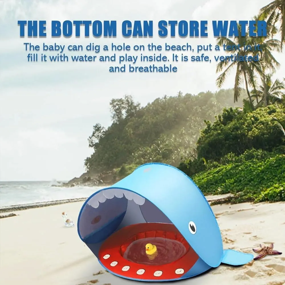 Portable UV-Resistant Baby Beach Tent, Pop up Portable Easy Set Kids Shade Pool, Mono Baby Beach Tent Pop up with Pool, UV Protection Dome for Babies Kids Infant Toddlers(I,Set 1)