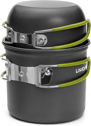 Pot,Camping Cookware, Camping Cookware Portable Mess Kit Camping Pot and Pans Cooking Set