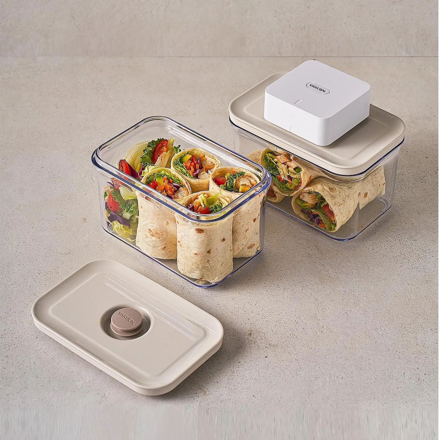 Premium Airtight Food Storage Container. Special Edition Mercury Color 8P/Set. 7pcs Container and Vacuum Sealer. Patented Double Silicone Lining, 100% Leak Proof, BPA-FREE