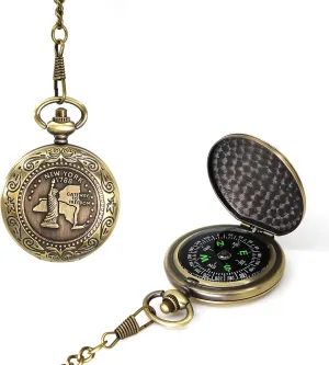 Premium Antiqued Pocket Compass for Outdoor Adventure