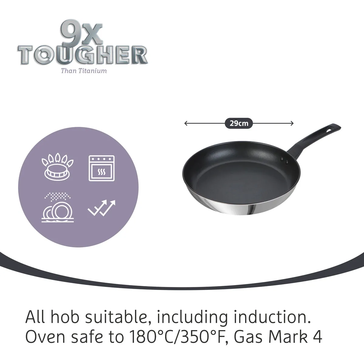 Prestige 9 x Tougher Stainless Steel Frypan - 2 Sizes