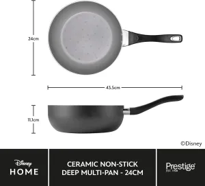 Prestige Disney Mickey Mouse Ceramic Pan 24cm-new but the top is mis shapened slightly does not affect use, little scratches on handle