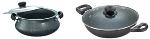Prestige Omega Dlx Granite Kadai 240 mm with Lid 36310