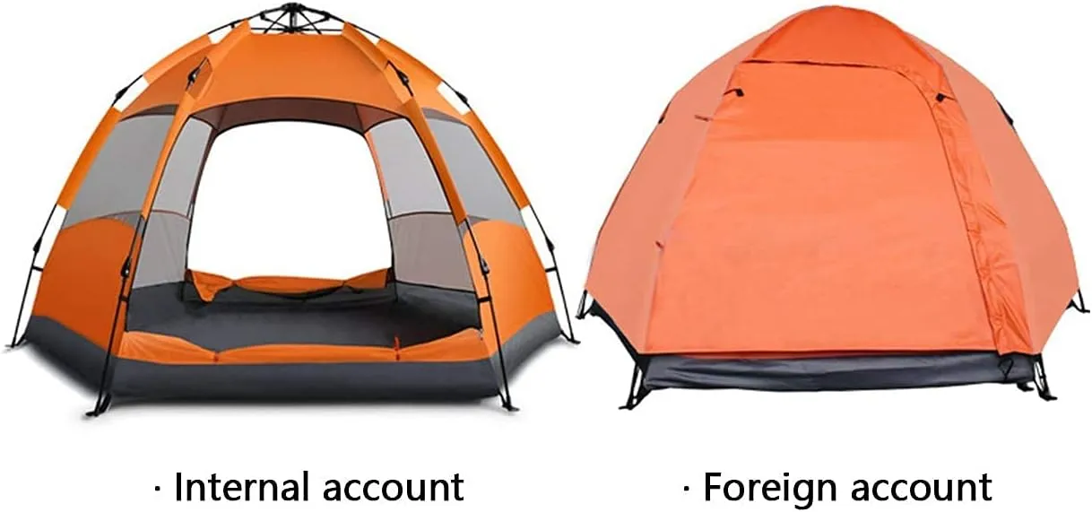 Products Instant Pop Up Tent Family Camping Tent 4-7 Person Portable Tent Automatic Tent Waterproof Windproof for Camping Hiking Mountaineering (Orange 5) Beauty Comes (Orange 5)
