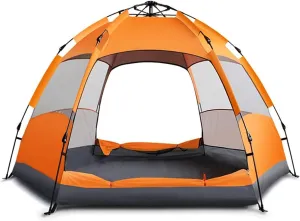 Products Instant Pop Up Tent Family Camping Tent 4-7 Person Portable Tent Automatic Tent Waterproof Windproof for Camping Hiking Mountaineering (Orange 5) Beauty Comes (Orange 5)