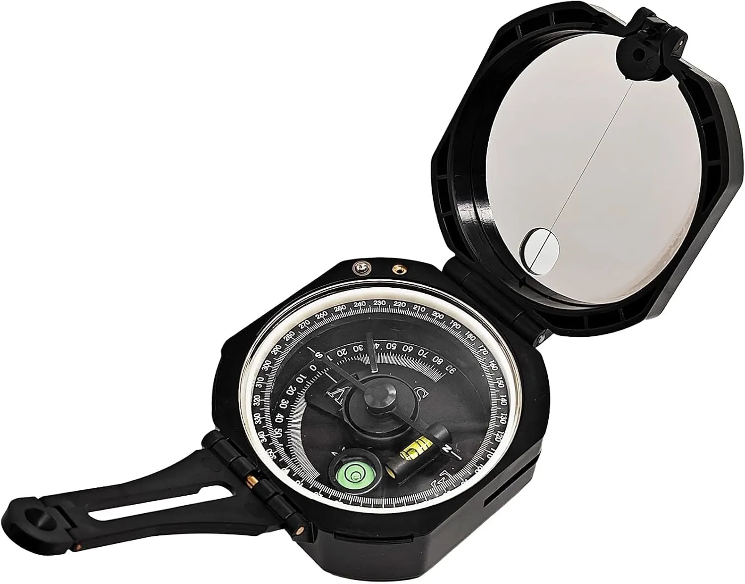 Professional High-Accuracy Shockproof Fluorescent Geological Compass – Pocket Military Survival Compass with Mirror for Hiking, Camping, Orienteering & Outdoor Navigation