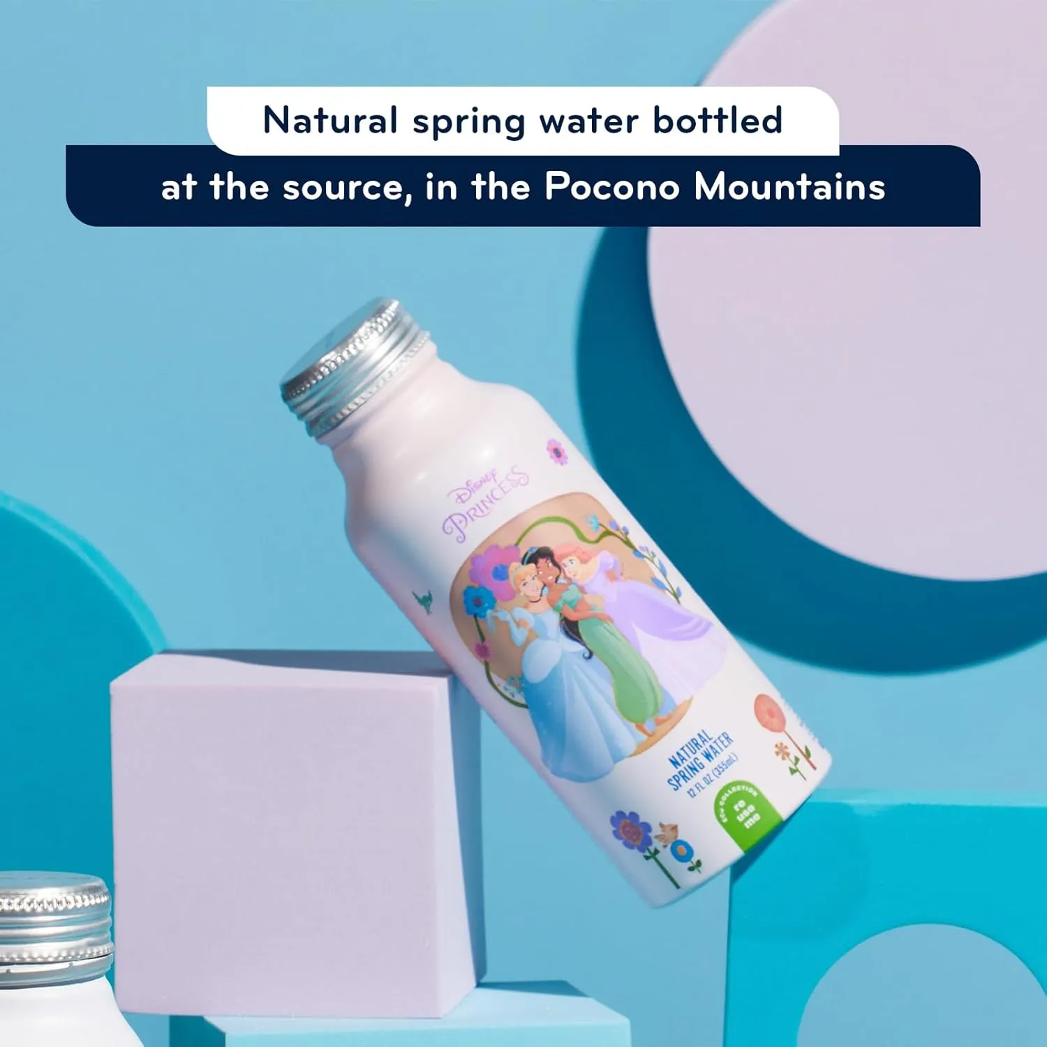 PULSE Disney Princess Natural Spring Water - BPA-Free Recyclable Bottles - Filtered - 12 Pack