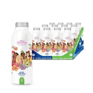 PULSE Disney Princess Natural Spring Water - BPA-Free Recyclable Bottles - Filtered - 12 Pack