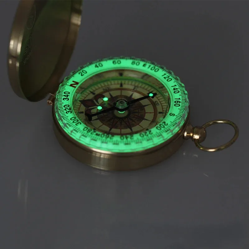 Pure Copper Compass G50 - Vintage Brass Pocket Compass for Outdoor Hiking and Camping