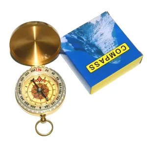Pure Copper Compass G50 - Vintage Brass Pocket Compass for Outdoor Hiking and Camping