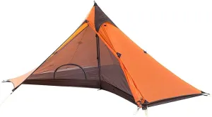 Pyramid Camping Tent, Double Layer Ultra Light Outdoor Camping Tent Windproof Sun Shelter Wilderness Survival 1 Person Single Tower Canopy Tent Outdoor Camping Supplies Suit