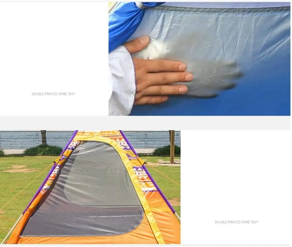 Pyramid Shape Tent 3 Person Easy Set Up Waterproof Sunscreen Coating Aluminum Rod Instant Outdoor Tent Tents for Camping (Blue 220 * 220 * 180cm)