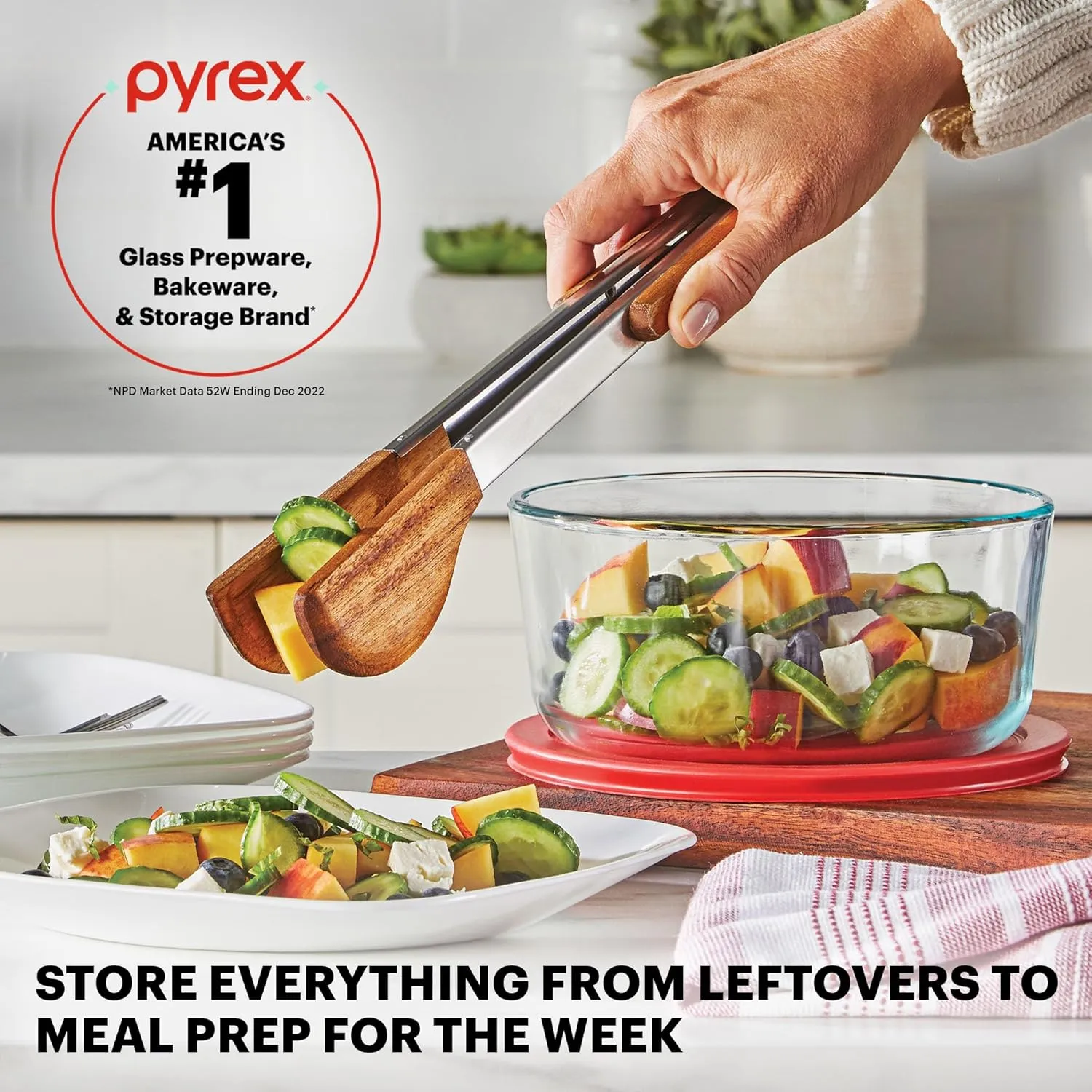 Pyrex Simply Store 12-Pack Mixed Sized Glass Food Storage Set, Round & Rectangular Containers With Lids, BPA-Free, Dishwasher & Microwave Safe