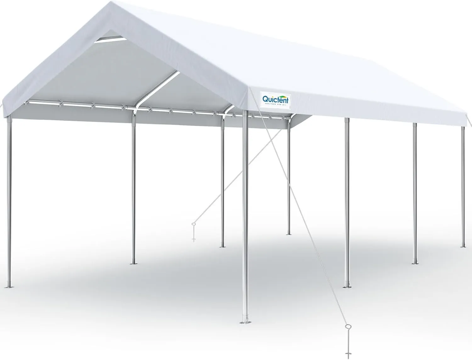 Quictent 10x20 ft Heavy Duty Portable Canopy Galvanized Camping Tent Outdoor Car Boat Shelter with Reinforced Structure