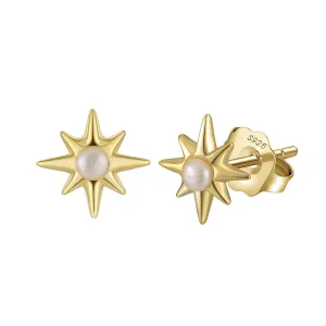 "Celestial Compass" Pearl Studs