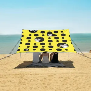 Rat Mouse in Cheese Home Beach Canopy Tent Anti-UV & Wind Resistant, Camping Sun Shelter Easy Setup Portable,Outdoor Shade Tents with Sandbags,Sand Shovels,Ground Pegs & Stability Poles