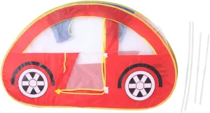 Red Mesh Play Tent Foldable Castle Indoor Tent with Ocean Ball Pool Fun Creative Imaginative Play for Ages