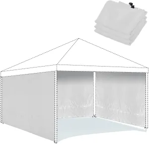 REDCAMP Instant Canopy Sidewall for 10x10ft Pop Up Canopy, 10x6.2ft, 3 Pack Sunwall, White/Silver (3 Sidewalls Only, Canopy Tent NOT Included)