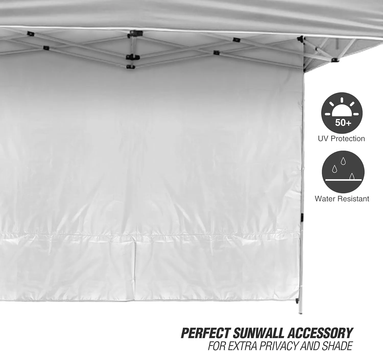 REDCAMP Instant Canopy Sidewall for 10x10ft Pop Up Canopy, 10x6.2ft, 3 Pack Sunwall, White/Silver (3 Sidewalls Only, Canopy Tent NOT Included)