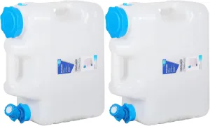 RedSwing 2 Pack 4.9 Gallon/18.5L Portable Water Container with Spigot, Water Storage Carrier for Camping Outdoor Hiking Backpacking, BPA Free