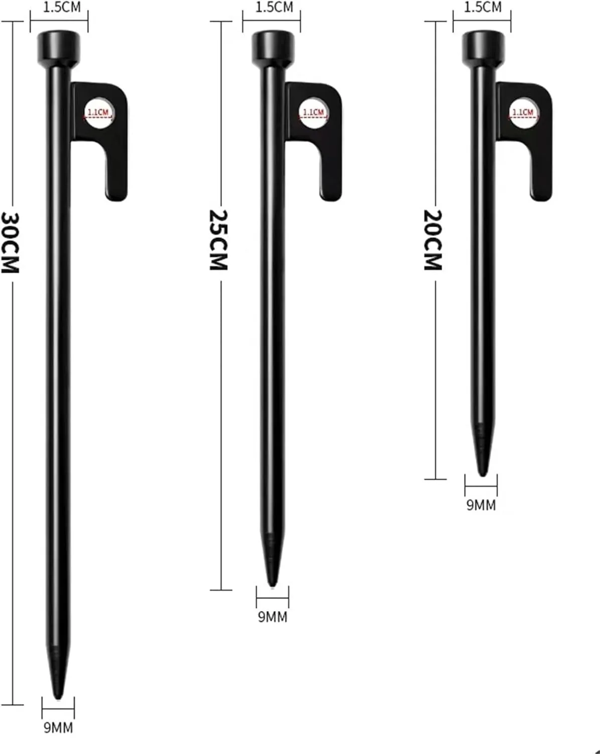 Reinforced Outdoor Tent Ground Pegs - Windproof Canopy Fixing Stakes for Camping, Beach & More(Eight.,30cm)